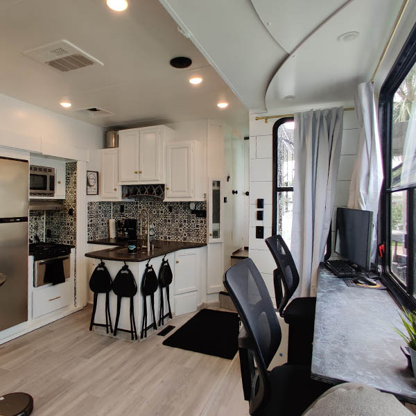 Freshly painted RV kitchen