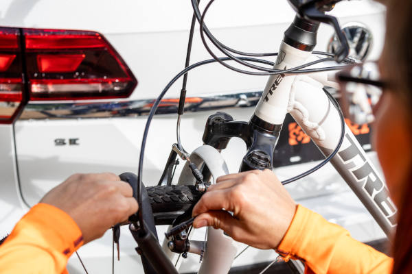 Cable Locks Securing Bikes and Bike Rack