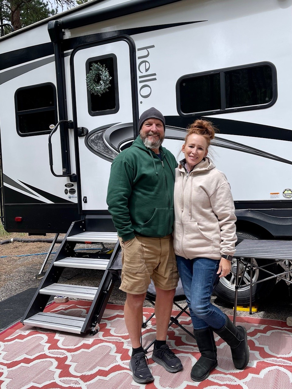 Chasing the Cashes RV Couple Hello Camper Solid Step