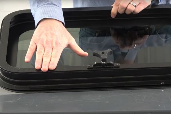 Clamp ring on an RV window
