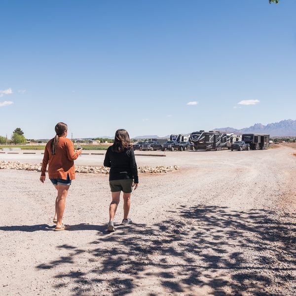 Cortni and Patti walking