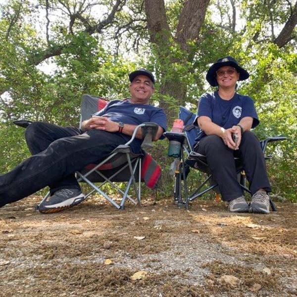 Donna and Vic volunteering as trail docents
