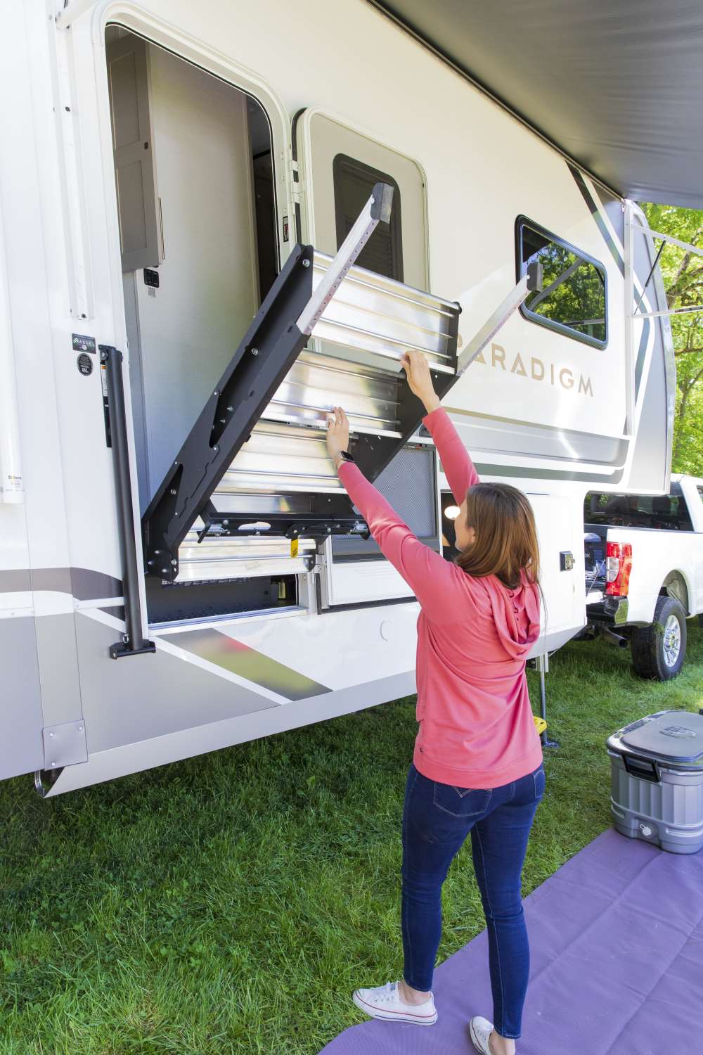 Folding Up RV Steps