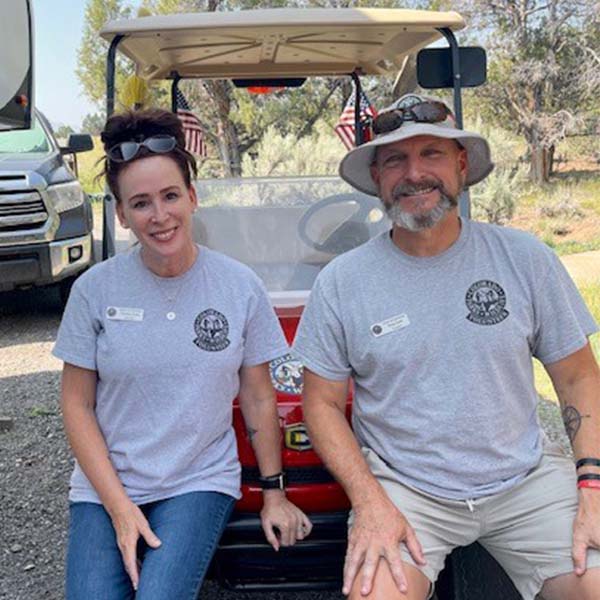 Greg and Tammy Cash working as campground hosts