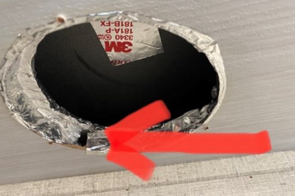 Holes in the AC vent taping