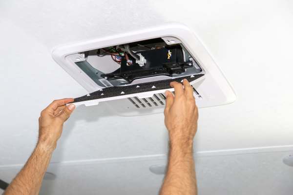Inspecting RV Air Conditioner Box Wiring Installation