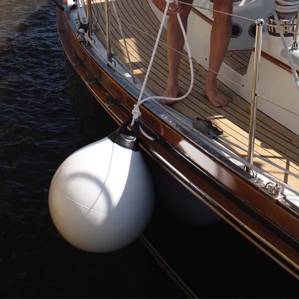 Mooring Buoy with Blue Stripe
