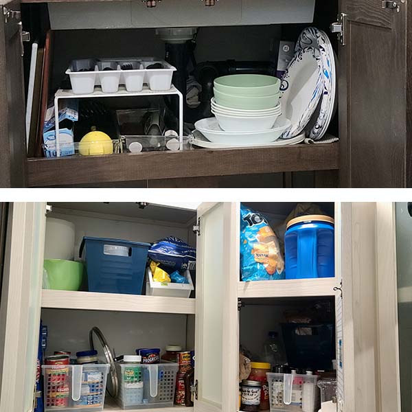 Under sink RV kitchen storage