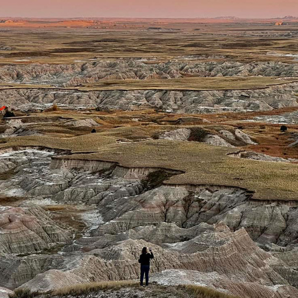 Overhead view of Badlands National Park