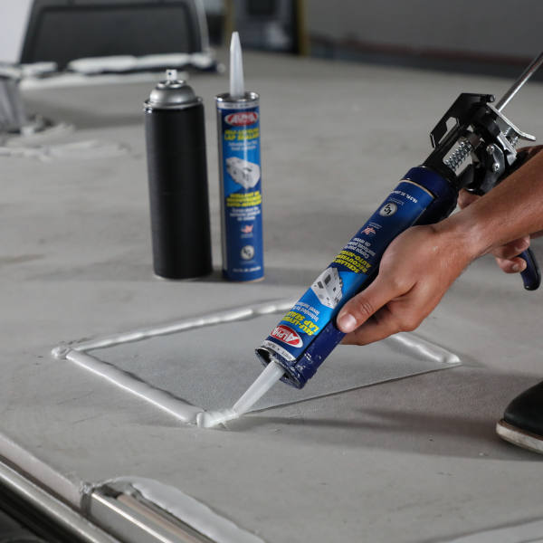 RV Roof Repair with Lap Sealant Patch
