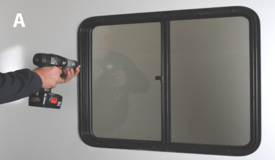 Remove the screws around the perimeter of the window frame