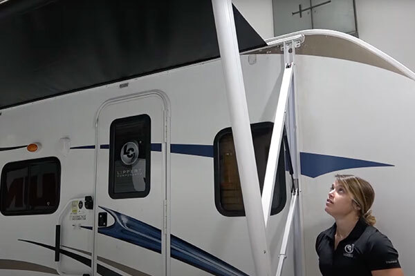 Extend and retract your awning to ensure fabric is centered