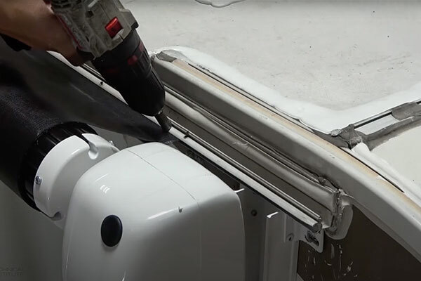 Attach fabric to awning tube with polycord screws
