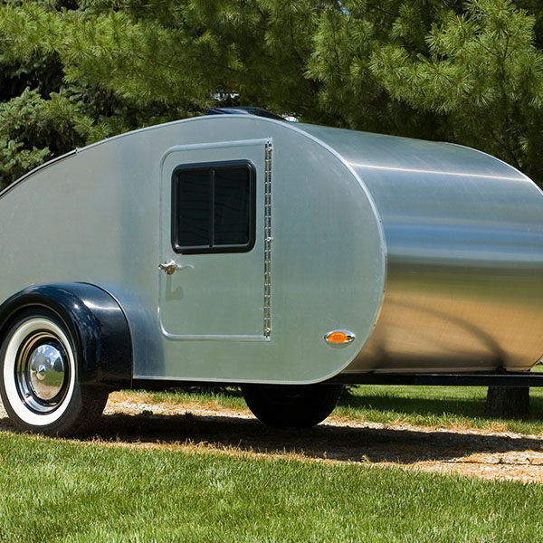 Silver Aluminum Tear Drop Camper Trailer