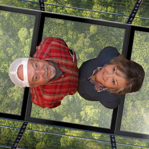 Terri and Rick Morgan Where in the World Glass Bridge