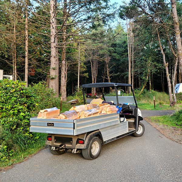 The firewood cart at Cape Lookout State Park in Oregon