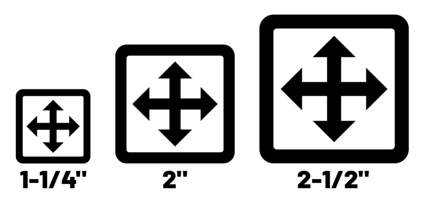Trailer Hitch Receiver Sizes Diagram 1.25 2 2.5