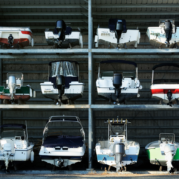 Boats on Rack for Winter Storage