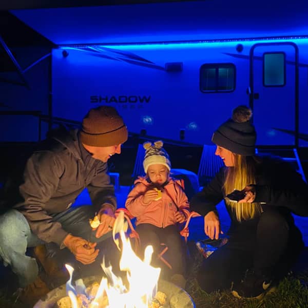 John King Country Around a Fire with Family