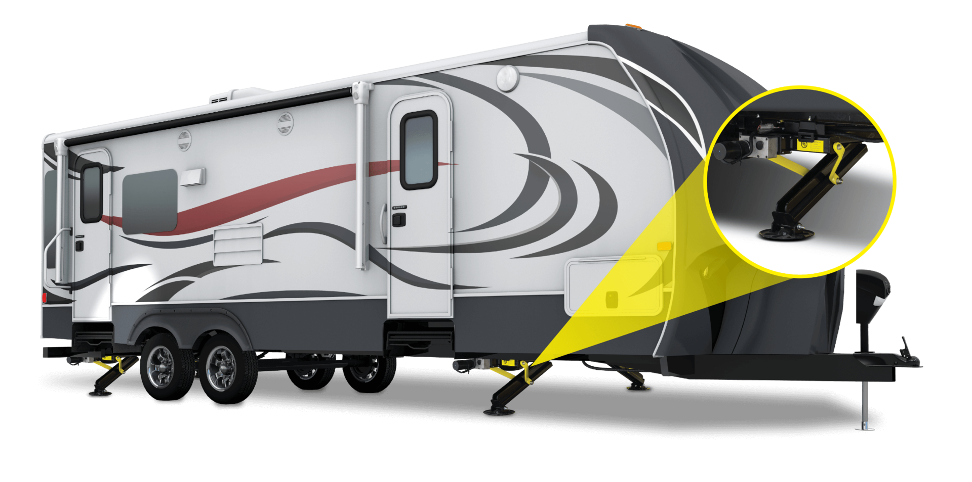 Travel Trailer Leveling Ground Control System