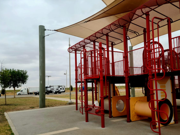 Rest area in Texas with a playground