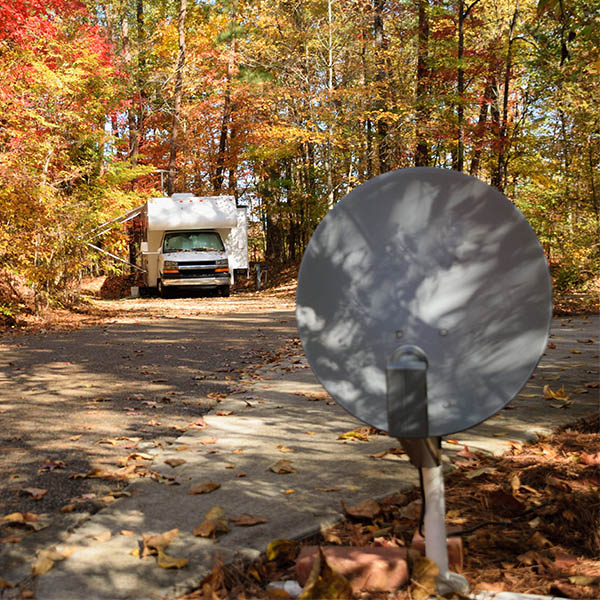 Satellite dish used for RV internet