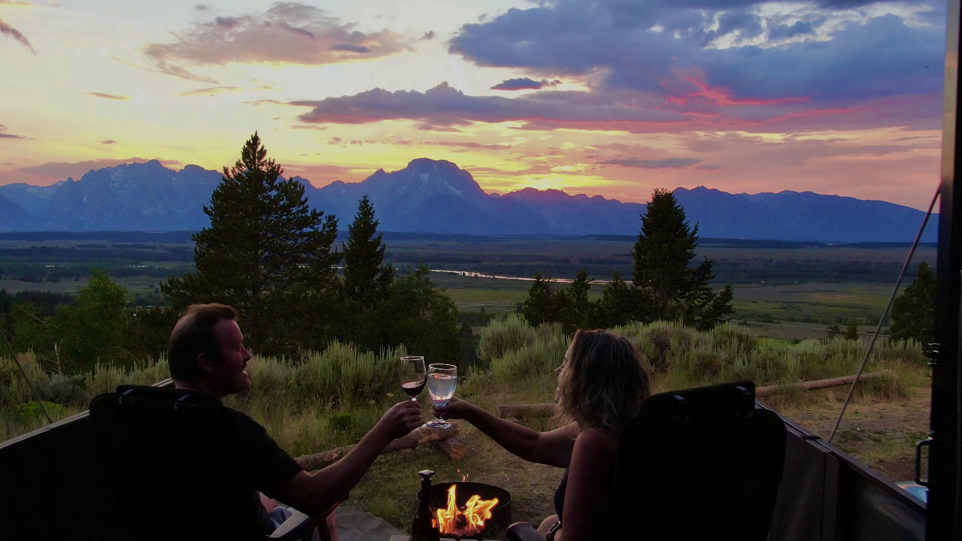 Tom and Cheri enjoying their boondocking view